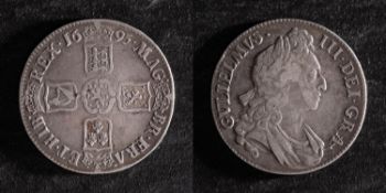 A better grade William III octavo Crown, 1695.