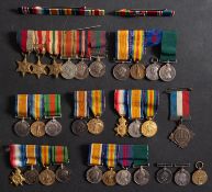 A collection of WWI & WWII miniature medals and groups,