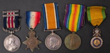 A WWI Military Medal group of five to ' 61289 Sjt E G Ockwell RFA', Military Medal with two bars,