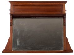 An Edwardian mahogany mantel mirror,