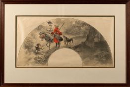 A French or British design for a fan in rococo taste, early 20th century,