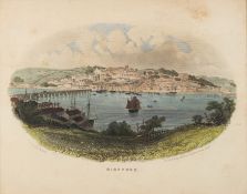 A small group of various prints, including views of Utrecht, Amsterdam and Devon towns.