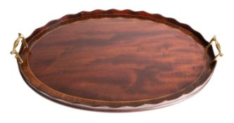 A George III mahogany oval tray,