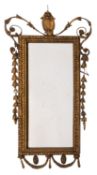 A giltwood and gesso rectangular wall mirror,