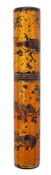A late 18th/early19th century tortoiseshell mounted bodkin case incised and decorated with birds