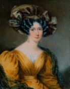 WITHDRAWN Sir William Charles Ross (British, 1794 -1860) Portrait of a lady in gold dress,