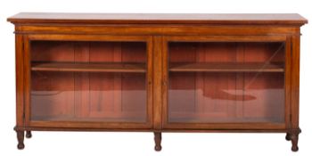 A mahogany and glazed dwarf bookcase,