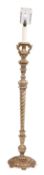 A contemporary Italian carved and silvered wood standard lamp;