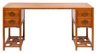 A Chinese stained hardwood desk,