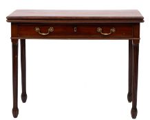 A George III mahogany rectangular tea table;