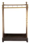 A late Victorian brass five-division stick and umbrella stand,