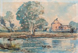 * Lamorna Birch (British, 1869-1955) Farm and Pond Watercolour 12.
