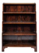 A William IV simulated rosewood waterfall open bookcase,