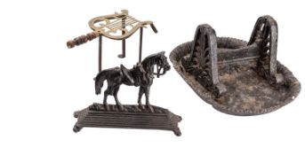 A Regency cast iron boot scraper,