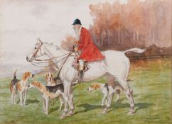 Charles E. Gatehouse (British, 1866-1952) Out hunting Two watercolours Each 26.5 x 36.