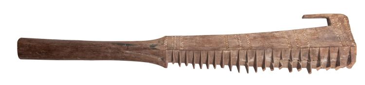 A Polynesian carved hardwood Togan fighting club,