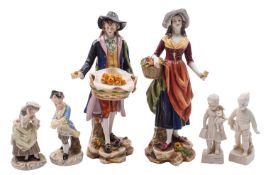A group of Continental porcelain figures,