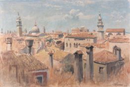 Charles Brooke Farrar (British, 1899 - 1979) A view of Venice Oil on board 40.