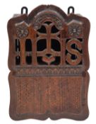 A Continental oak Communion box,