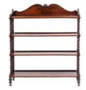 A Victorian rosewood four-tier whatnot;