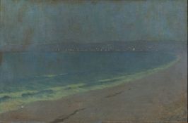 G Hering (British, 20th Century) Penzance Bay at Dusk Oil on canvas 39 x 59.