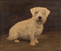 Frances Mabel Hollams (British, 1877-1963) Peter - A terrier Oil on board 34 x 40.