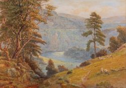 Thomas Campbell Bennett (British, 1858-1948) A River Gorge, possibly the Tavy Valley Watercolour 25.