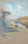 Elizabeth Stanhope Forbes (British, 1859 - 1912) The Hay Wain, Watercolour, 50 x 31.5cm.