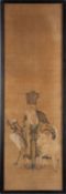 A Japanese scroll painting, of Jurojin,