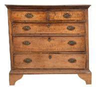 An oak chest of drawers,