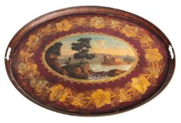 A Regency toleware oval tray,