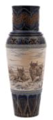 A SINGLE OWNER COLLECTION OF DOULTON LAMBETH STONEWARE VASES BY HANNAH BARLOW A large Doulton