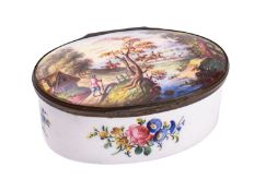 A 19th century oval enamel snuff box;
