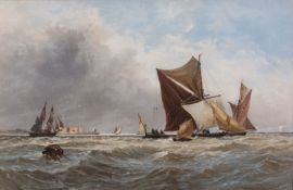 Thomas Bush Hardy (British, 1842 - 1897) On the Medway 33.5 x 51.