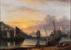 Thomas Luny (British, 1759-1837) A view of Ilfracombe Oil on canvas 35 x 49.