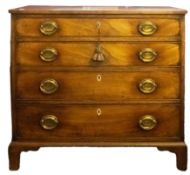 A George III mahogany and inlaid rectangular chest,