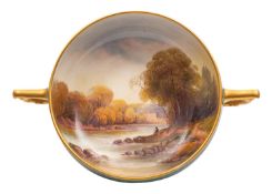 A Royal Worcester porcelain two handled bowl,