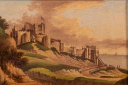 British School, 19th Century Dover Castle Oil on canvas 12.5 x 18.