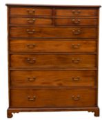 A mahogany chest of drawers, 20th century; apparently by Brights of Nettlebed,