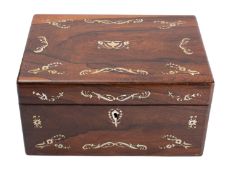 A Victorian rosewood and shell marquetry dressing case,