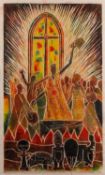 Alex Kola Gbadebo (Nigerian, 20th Century) From False Gods, 1992 Linocut 54.