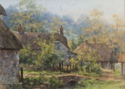 S.Thompson (British, 20th Century) The Forge from the Bakery, Branscombe Watercolour 26.5 x 36.