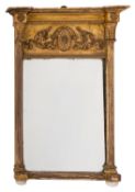A Regency giltwood and gesso framed overmantel mirror,