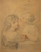Francesco Bartolozzi RA (Italian, 1728-1815) 'Angels' Black and sanguine chalk 31 x 24.