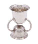 An unusual Edwardian shaped silver drinks/ spirit measure, George Nathan & Ridley Hayes,