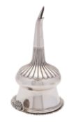 A George IV silver wine funnel, Rebecca Emes & Edward Barnard, London 1824, of thistle shape,