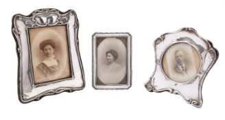 An Art Nouveau silver photograph frame, Joseph & Richard Griffin, Chester 1906, of rectangular form,