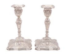 A pair of Victorian silver candlesticks, maker James Deakin & Sons (John & William F Deakin),