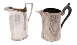 A Victorian silver milk jug, John Millward Banks, Birmingham 1887, in the Georgian style,