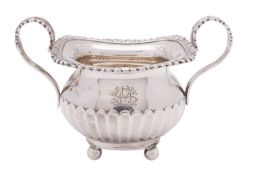 An early 20th century silver two-handled sugar bowl, maker William Hutton and Sons,
